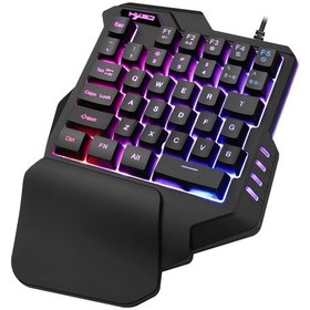 Resim Maiyame Hxsj G92 Tek El Klavye 35 Tuş Tek El Membran Mini 35 Tuş Oyun Klavyesi Rgb Arka Aydınlatma Klavye 