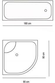 Resim Zethome Banyo Perdesi 1x180x200 Tek Kanat Duş Perdesi Halka Hediyeli 4644 