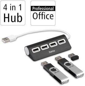 Resim USB Hub, 4 Ports, USB 2.0, 480 Mbit/s, siyah 