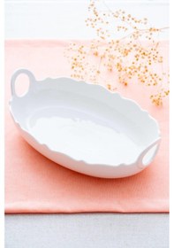 Resim Acar Nirvana Oval Sunum Tabağı - 26 Cm Beyaz 