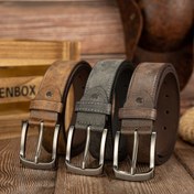 Resim GLEEBUY Erkekler için Rahat Yıpranmış Suni Deri Kemer, Benzersiz Tokalı - Moda Aksesuarı 