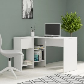 Resim Cantek Dizayn Eslem Çalışma Masası Beyaz-Beyaz 