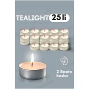 Resim Omarı Modacar Tealight Mum 25 Adet - Kokusuz Dekoratif Mum 