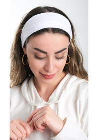 Resim Hürrem Bone Beyaz Pratik Hazır Geçmeli Tesettür Bone Viskon Kumaş Sade 3007_4 Beyaz 