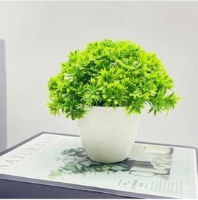 Resim Yeşil Sahte Saksı Bitki Şık Dekoratif Pastoral Tarzı Güzel Simülasyon Krizantem Yapay Çiçek Süs Ev Dekorasyon 