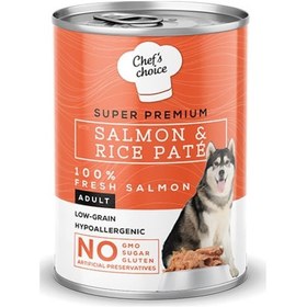 Resim Chef's Choice Pate Somonlu Düşük Tahıllı Yetişkin Köpek Konservesi 12 x 400 G 