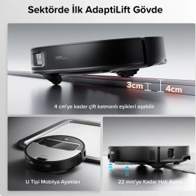 Resim Roborock Mekanik Kollu ve 22.000 Pa Ultra Emiş Güçlü 4 cm Yükselebilen Şasili 80°c Yıkamalı ve Kurutmalı Akıllı Robot Süpürge - Saros Z70 
