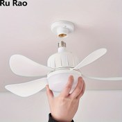 Resim 1 adet RU RAO E27 Tavan Fanı Ile Işık ve Uzaktan Kumanda, Ayarlanabilir LED Işıklar, Yatak Odası, Mutfak, Oturma Odası, Balkon için Gürültüsüz Fan - Uzaktan Kumandalı, Sert Kablolu, 85V-265V, İç Mekan Kullanımı, İç Mekan Tavan Fanı | Modern Tavan Fanı | Dayanıklı Fan Kapak, Tavan Fanı Tavan Fanı 