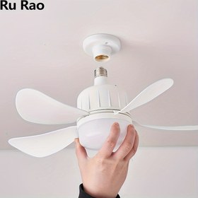 Resim 1 adet RU RAO E27 Tavan Fanı Ile Işık ve Uzaktan Kumanda, Ayarlanabilir LED Işıklar, Yatak Odası, Mutfak, Oturma Odası, Balkon için Gürültüsüz Fan - Uzaktan Kumandalı, Sert Kablolu, 85V-265V, İç Mekan Kullanımı, İç Mekan Tavan Fanı | Modern Tavan Fanı | Dayanıklı Fan Kapak, Tavan Fanı Tavan Fanı 