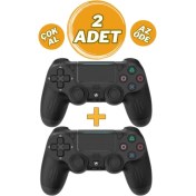 Resim Ps 4 Joystick Tablet Telefon Pc Uyumlu Titreşimli Oyun Kolu 2 Adet 