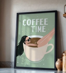 Resim Coffee Time Poster - 50x70cm / Kırmızı 