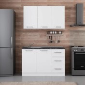 Resim Evim 130 Cm Mutfak Dolabı Beyaz 130-B2 