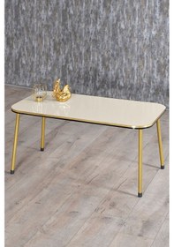 Resim Zigon Sehpa Ve Orta Sehpa Kr Set Çift Gold Krem Metal Diğer 