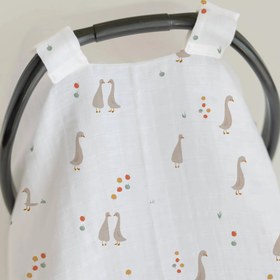 Resim Kuğu Pamuk Müslin Puset Örtüsü 