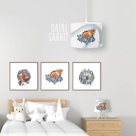 Resim Popcorn Kids Basketball Daire Sarkıt Aydınlatma (Large) 