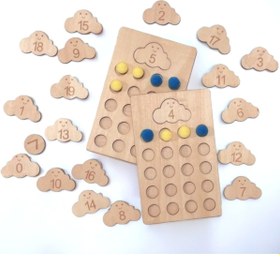 Resim özgürce Eğitici Ahşap Sayı Tahtası, Montessori Öğrenme Oyunu, Matematik Gelişimi 