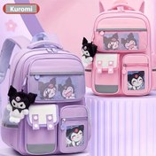 Resim Sanrio Kuromi Omuz Çantası, Çoklu Ceplere Sahip Büyük Kapasiteli Seyahat Çantası, Hafif Tasarım, Kayışlı, Yeni ve Sıcak Tarz, Seyahat ve Günlük Kullanım için Moda 
