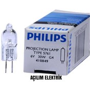 Resim Philips Type 5761 6V 30W G4 Projeksiyon Lambası Optik /Özel Ampul Philips