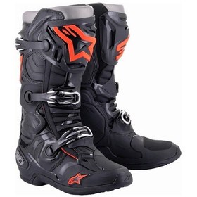 Resim Alpinestars Tech 10 Kros Motosiklet Botu Siyah Kırmızı 