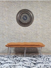 Resim Zafir Ufo Oturak Bench - Krom Kaplama Telli Ayak - Oturak - Bench - Puf - Yatak Ucu Pufu Turuncu 