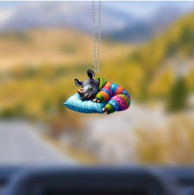 Resim Prtp-Prototip Elektronik & Hobi Araba Ayna Süsü Bebek Gergedan, Pleksi Malzeme, UV Baskılı 