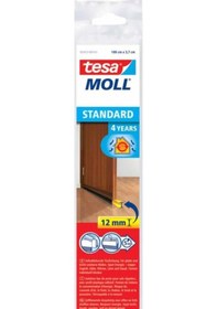 Resim Tesamoll D-profil Kapı Pencere İzolasyon Bandı, 6mx9mmx7mm, Kahverengi + Kapı Altı Hava Akımı Önleyici Fırça, 1mx37mm 