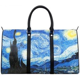 Resim Unisex Deri Çok Renkli Seyahat Çantası - Vincent Van Gogh Starry Night Tasarım Çok Renkli 