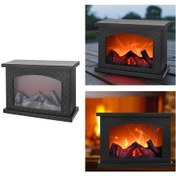 Resim Şömine Alev Işığı, Kömür Tarzı Led Masa Lambaları, Usb Veya Pil Beyaz - Siyah 