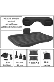 Resim CROW'S TECH Araç Içi Şişme Yatak Şişirme Pompası Ve Tamir Kiti Kamp Yatağı Deniz Yatağı 