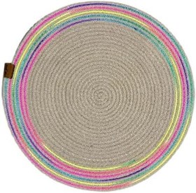 Resim Decohandy 39cm Neon Renkli Şeritli Jüt Örme Supla Amerikan Servis 