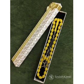 Resim Limon Sarısı Toz Kehribar Tesbih 