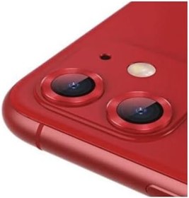 Resim Apple iPhone 12 Kamera Koruyucu Lens Mercek Metal Çerçeveli 2li Set Kırmızı Red 