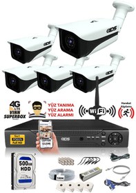 Resim Ids - 5 Kameralı 1080P Fullhd 5Mp Sony Lensli Kamera Seti - 7070 