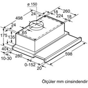 Resim Bosch Aspiratör DFT63CA51T Gümüş Renk Şık Tasarım ile 60 cm Genişlik 