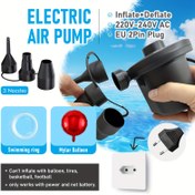 Resim COCOLIGHT Elektrikli Hava Pompası - 3 Nozul ile Taşınabilir Şişirici/Şişirici - Havuz Şişeleri, Yüzükler, Lastikler ve Açık Hava Mobilyaları için - 220-240V, EU 2-Pin Fiş, Pil Gerektirmez, Parti ve Etkinlik Temel Ürünleri, Etkinlik Şişirme | Modern Estetik | Dayanıklı İnşaat, Havuz Pompası 