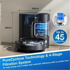 Resim Deebot N20 Plus Robot Süpürge, 8000PA Emiş, Otomatik Boşaltma 