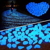 Resim 250 adet Karanlıkta Parlayan Mavi Çakıl Taşı - Bahçe, Düğün, Parti, Festival ve Akvaryum için Yeniden Kullanılabilir Plastik Peyzaj Dekoru - Renkli Dış Mekan ve Mini Seramik Aksesuarları, Bahçe Süsleri, Festival Süsü, Canlı Çakıl Taşı, Dayanıklı Çakıl Taşı 