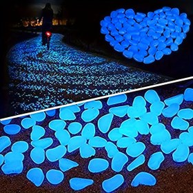 Resim 250 adet Karanlıkta Parlayan Mavi Çakıl Taşı - Bahçe, Düğün, Parti, Festival ve Akvaryum için Yeniden Kullanılabilir Plastik Peyzaj Dekoru - Renkli Dış Mekan ve Mini Seramik Aksesuarları, Bahçe Süsleri, Festival Süsü, Canlı Çakıl Taşı, Dayanıklı Çakıl Taşı 