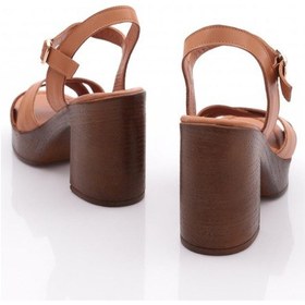 Resim Dgn 2029 Kadin Topuklu Sandalet Taba 