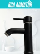 Resim KCA ARMATÜR Kca Siyah Krom Sabit Lavabo Musluğu Bataryası 2 Yıl Garantili 