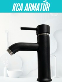 Resim KCA ARMATÜR Kca Siyah Krom Sabit Lavabo Musluğu Bataryası 2 Yıl Garantili 