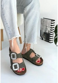 Resim Nool Yeşil Nubuk Terlik Yeşil 