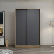 Resim Minar Kale 2 Kapaklı Sürgülü Dolap 120 cm - Dore/antrasit 210 cm 