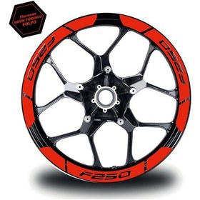Resim Neon Turuncu Bajaj F250 Geniş Jant Sticker Etiket Modeli 