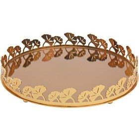 Resim Canba Gold Ginkolu Yuvarlak Tepsi 38 Cm 