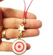 Resim cuaderno Sedef Nazar Boncuğu Araba Dikiz Ayna Süsü Gold Renkli Çift Taraflı Modern Tasarım Yıldız Detaylı 