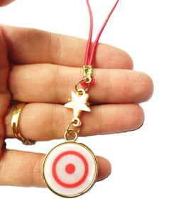 Resim cuaderno Sedef Nazar Boncuğu Araba Dikiz Ayna Süsü Gold Renkli Çift Taraflı Modern Tasarım Yıldız Detaylı 