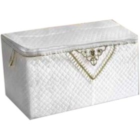 Resim Evsay Kapitone Hurç Seti Sandık Tipi Saten Hurç Yorgan Hurcu 3 Adet 