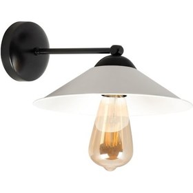 Resim Mylights Siyah Gövde Beyaz Başlık Aplik 23 Cm Beyaz 