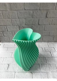 Resim Kalpli Vazo Turkuaz Renkli 